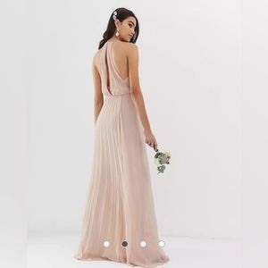 *NWT* ASOS DESIGN Tall Bridesmaid pinny maxi dress with ruched bodice
